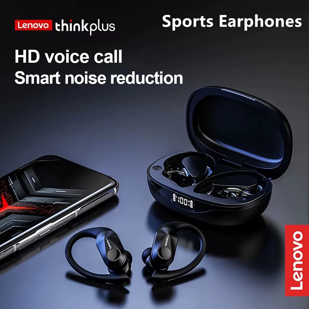 LP75 Sports Wireless Earphones with Mics,Button Control, LED Power Display,Hifi Stereo Sound Bluetooth 5.3 TWS Headphones