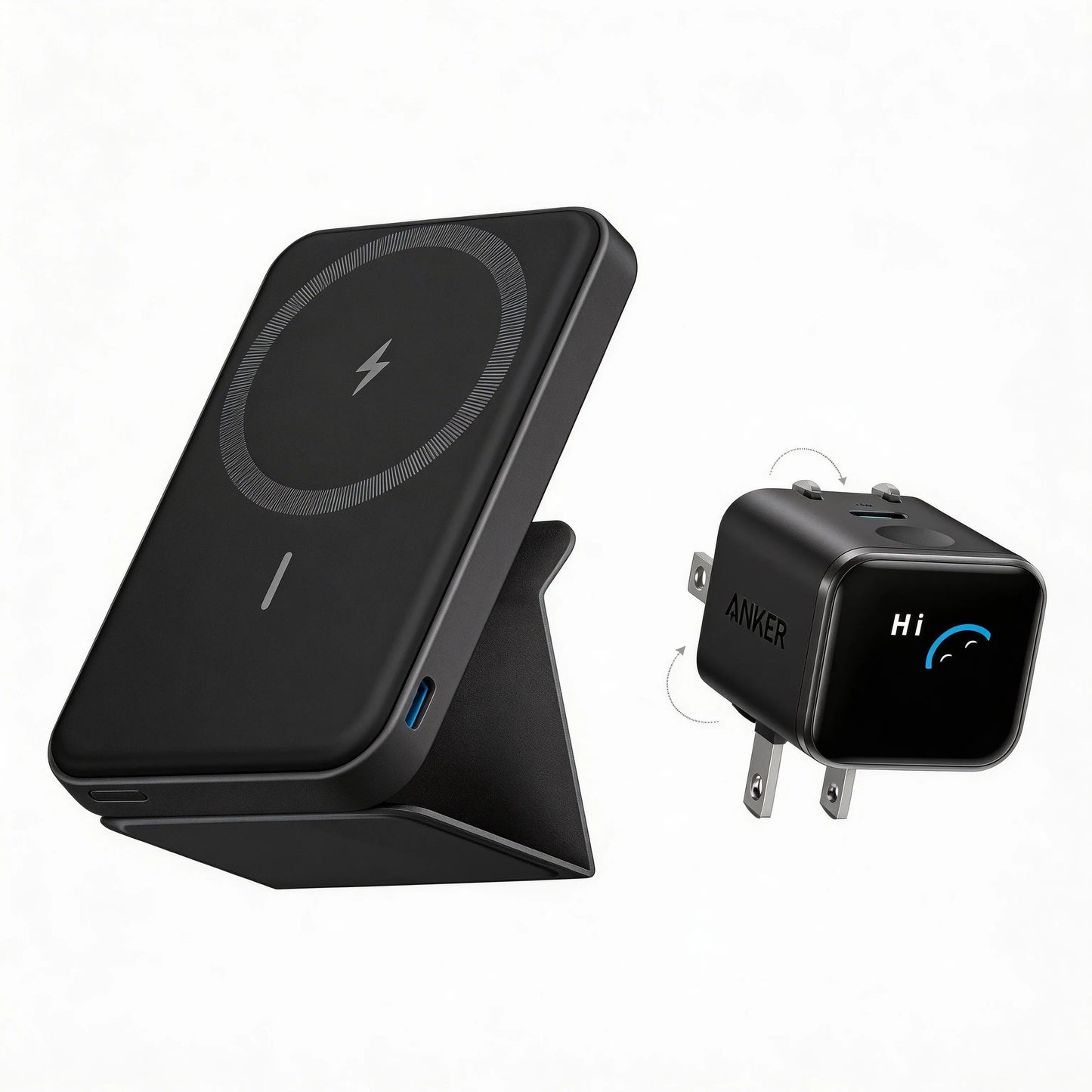 【Magnetic Power Bank】Anker 5,000Mah Magnetic Power Bank, Wireless Portable Charger with Foldable Stand & Side USB-C Port, Battery Pack for Iphone 17/16/15/14/13,Summerwins, Fathersdaygift