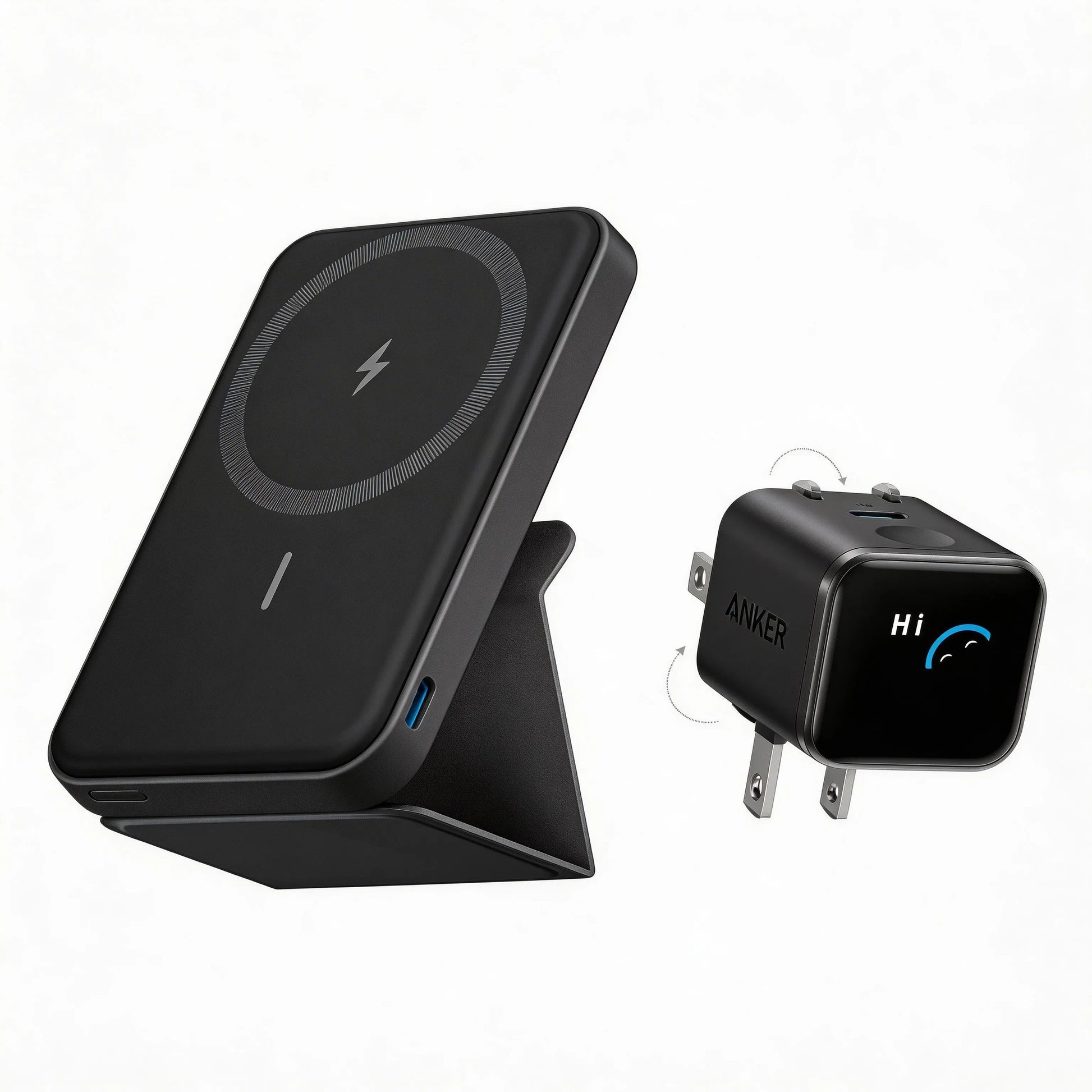 【Magnetic Power Bank】Anker 5,000Mah Magnetic Power Bank, Wireless Portable Charger with Foldable Stand & Side USB-C Port, Battery Pack for Iphone 17/16/15/14/13,Summerwins, Fathersdaygift