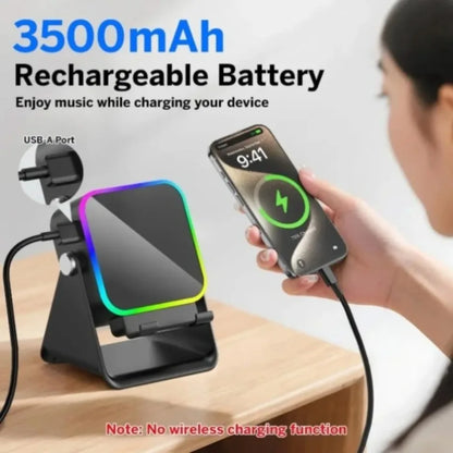 5 in 1 Auto-Induction Wireless Induction Speaker Portable Bluetooth Phone Holder 8 Mode RGB Light Phone Stand Surround Sound
