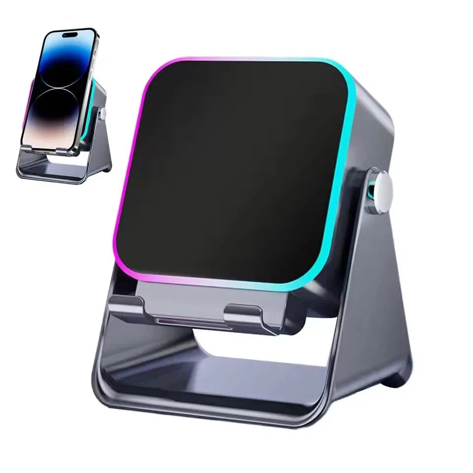 5 in 1 Auto-Induction Wireless Induction Speaker Portable Bluetooth Phone Holder 8 Mode RGB Light Phone Stand Surround Sound