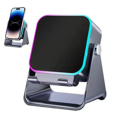 5 in 1 Auto-Induction Wireless Induction Speaker Portable Bluetooth Phone Holder 8 Mode RGB Light Phone Stand Surround Sound