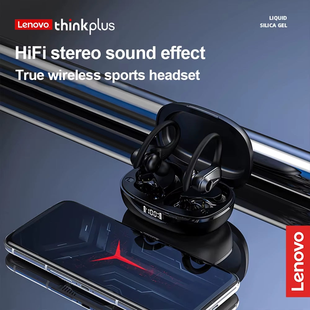 LP75 Sports Wireless Earphones with Mics,Button Control, LED Power Display,Hifi Stereo Sound Bluetooth 5.3 TWS Headphones